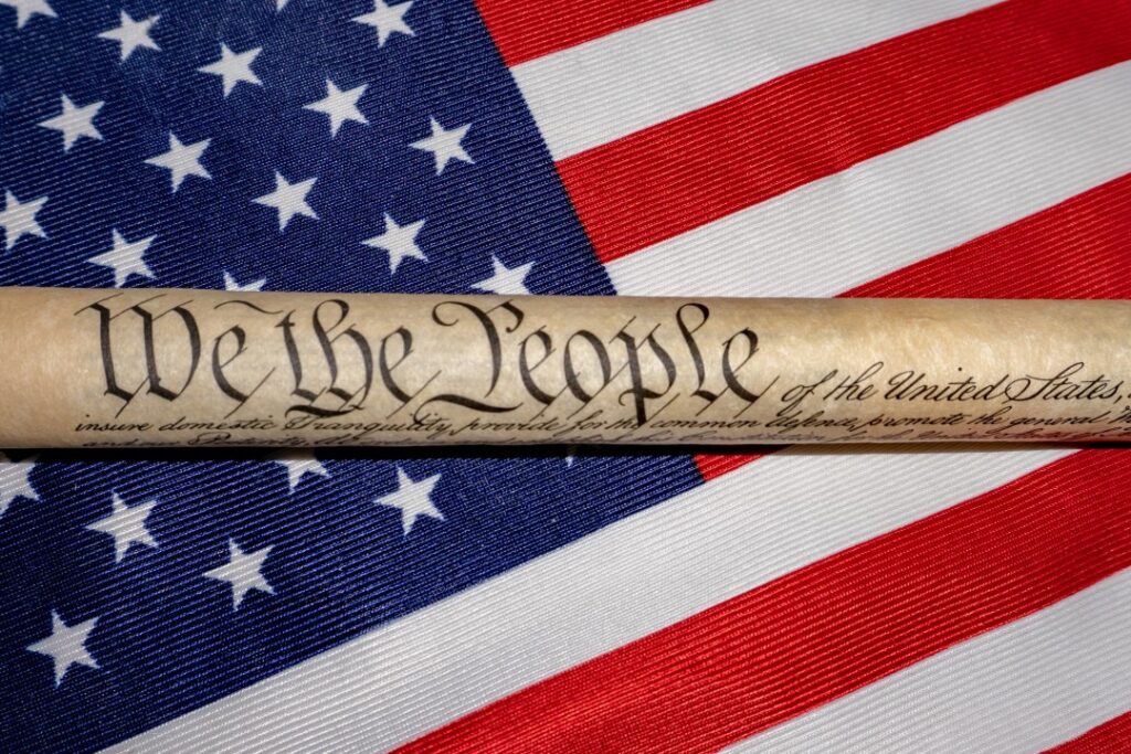 American slogan  "we the people"written on image