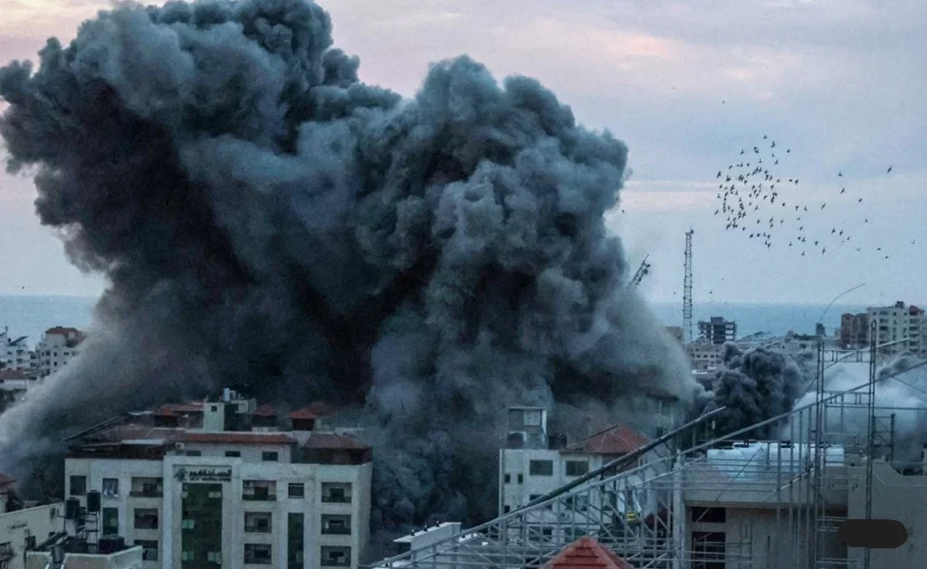 The bombing strikes during Israel-Gaza war, making it difficult for media persons to capture the reality.